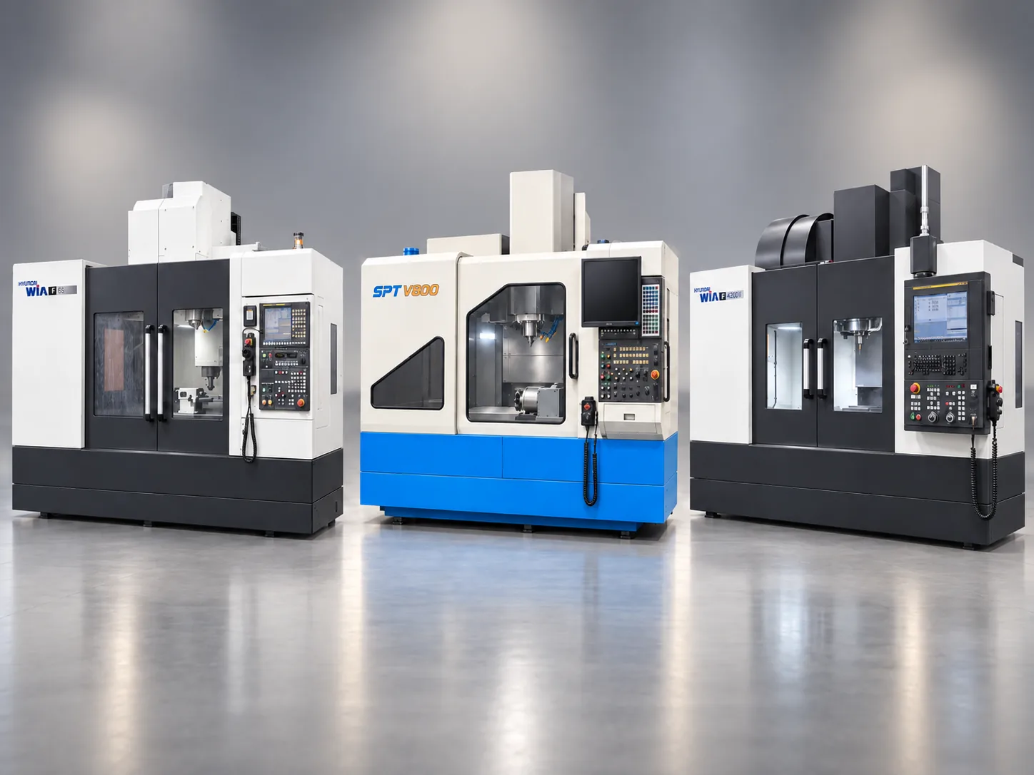 Circle Line Engineering CNC milling centres including Hyundai WIA F650 Plus, Hyundai SPT V800 and Hyundai WIA KF4600 II